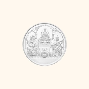 Silver Ganesh Lakshmi Saraswati Coin 20g
